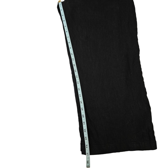 Gianni Bini Paperbag Style Straight Leg Linen Blend Pants, Black, Large - Picture 12 of 12